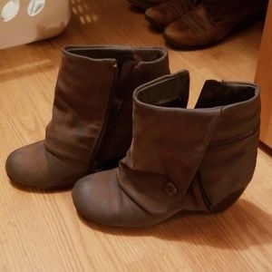 Shoes - 4/$10 Gray/ tan bootie heels Shoes - 4/$10 Gray/ tan bootie heels
